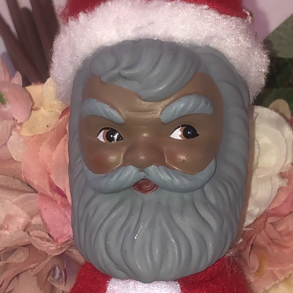 Santa Knee Hugger Mr Christmas Tree Black Santa Tree Hugger Retro Style